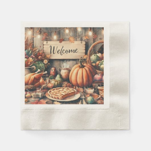 Thanksgiving/Herfst/Herfst/Vintage Servet (Voorkant)