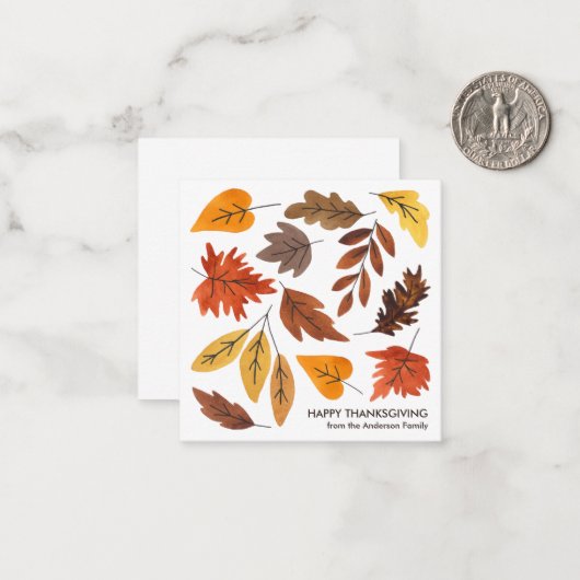 Thanksgiving Herfst Herfstbladeren Evenementen Notitiekaartje (Voorkant / Achterkant in situ)