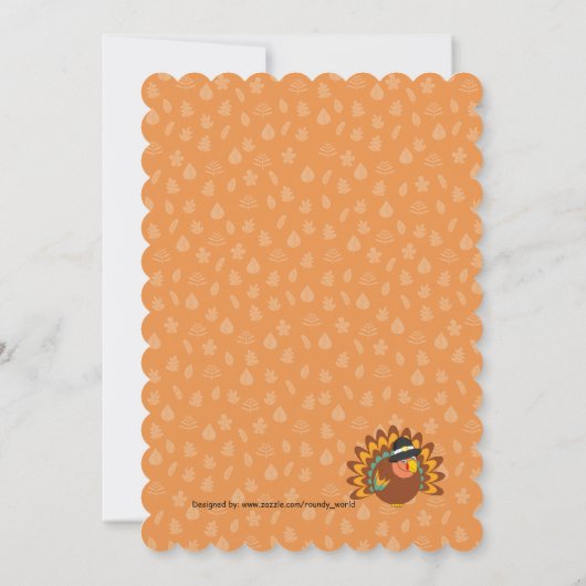 Thanksgiving Herfst / Herfstscène met pelgrims, Kaart (Achterkant)