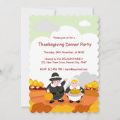 Thanksgiving Herfst / Herfstscène met pelgrims, Kaart (Voorkant)