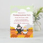 Thanksgiving Herfst / Herfstscène met pelgrims, Kaart (Staand voorkant)