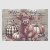 Thanksgiving Herfst Highland Koe Tissuepapier (Voorkant)