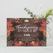 Thanksgiving herfst hout bedankkaart (Staand voorkant)