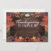 Thanksgiving herfst hout bedankkaart (Achterkant)