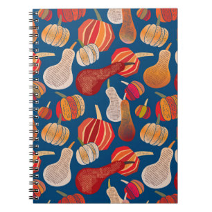 Thanksgiving. Herfst, illustratie met pompoen. Notitieboek
