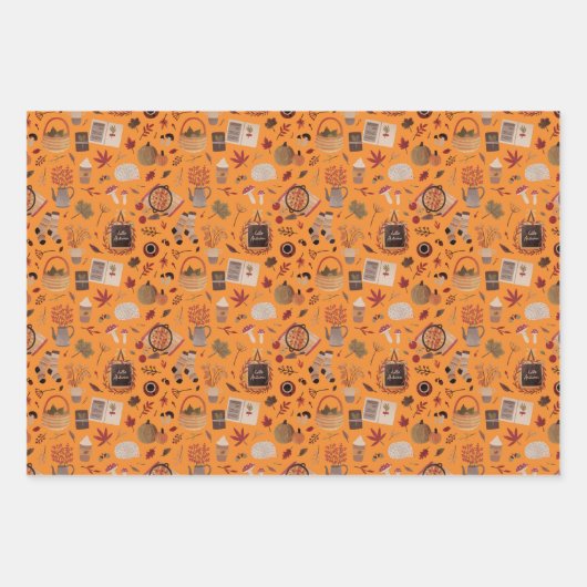 Thanksgiving & Herfst inpakpapier 3 Funky vellen (Voorkant 2)