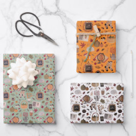 Thanksgiving & Herfst inpakpapier 3 Funky vellen