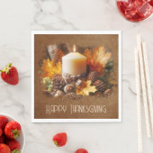 Thanksgiving Herfst Kaars Met Eikels Servet (Insitu)