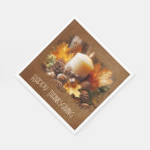 Thanksgiving Herfst Kaars Met Eikels Servet (Hoek)