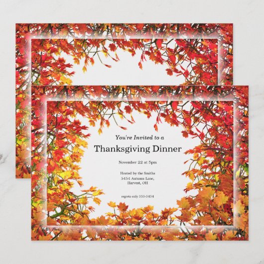 Thanksgiving Herfst Kaart (Voorkant / Achterkant)