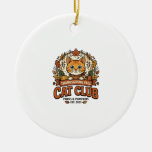 Thanksgiving Herfst Kat Kattenliefhebber Geschenk  Keramisch Ornament