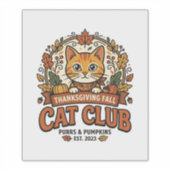 Thanksgiving Herfst Kat Kattenliefhebber Geschenk Sticker (Voorkant)