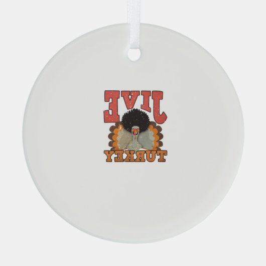 Thanksgiving & Herfst Kleding, Jive Turkije - Retr Glas Ornament (Achterkant)