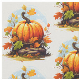 Thanksgiving herfst kleuren pompoen, bladeren stof