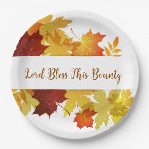 Thanksgiving herfst laat 9-inch Borden papier over Papieren Bordje