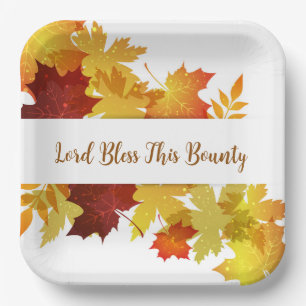 Thanksgiving herfst laat 9-inch Borden papier over Papieren Bordje