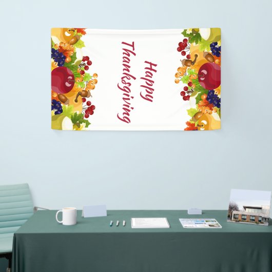 Thanksgiving herfst laat appelbessen bewerkbaar spandoek (Beurs)
