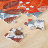 Thanksgiving herfst laat dankbaar meisje legpuzzel (Zijkant)