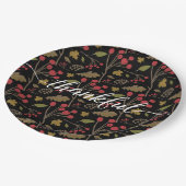 Thanksgiving herfst laat gelukkig script voorbijga papieren bordje (Gekanteld)