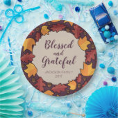 Thanksgiving herfst laat gezegend dankbaar papieren bordje (Feest)