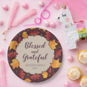Thanksgiving herfst laat gezegend dankbaar papieren bordje (Feest)