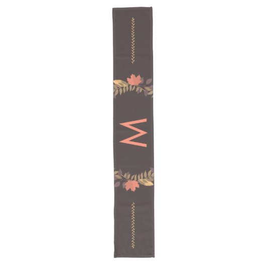 Thanksgiving herfst laat monogrammed Custom Lange Tafelloper (Voorkant)