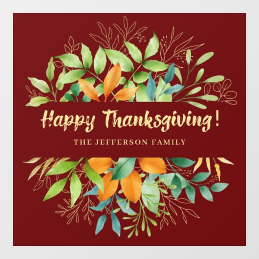 Thanksgiving herfst laat Waterverf Herfst olievlek Raamsticker (Vel)