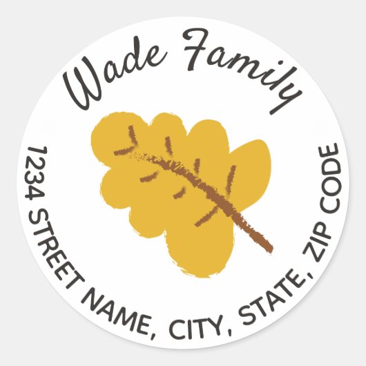 Thanksgiving Herfst Leaf Address Envelope Seals Ronde Sticker (Voorkant)