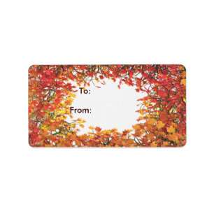 Thanksgiving Herfst Leaf Circle Gift Label