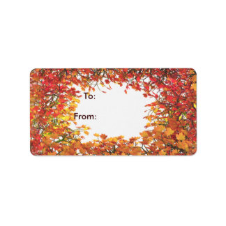 Thanksgiving Herfst Leaf Circle Gift Label