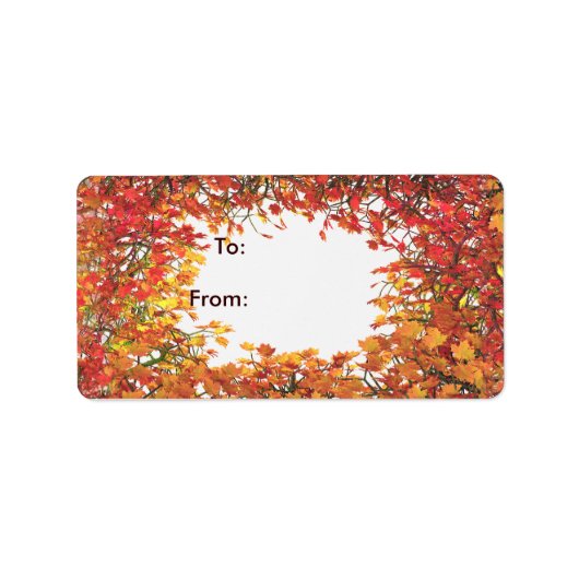 Thanksgiving Herfst Leaf Circle Gift Label (Voorkant)