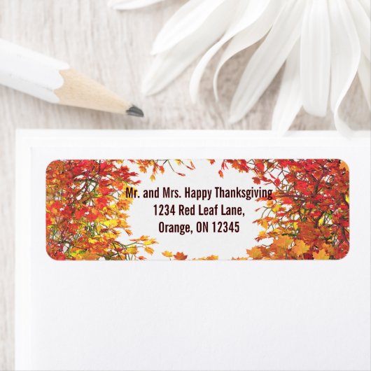 Thanksgiving Herfst Leaf Cirkel Etiket (Insitu)