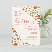 Thanksgiving Herfst Leaf Pumpkin Corners Kaart (Staand voorkant)