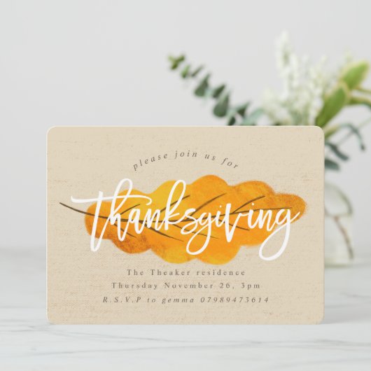 THANKSGIVING HERFST LEAF UITNODIGING (Staand voorkant)