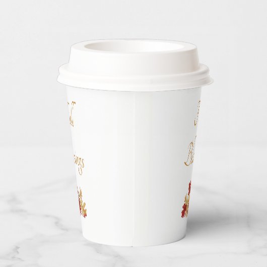 Thanksgiving herfst Leaves Elegant Papieren Bekers (Rechts)