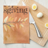 Thanksgiving herfst leborders theedoek (Quarter Fold)