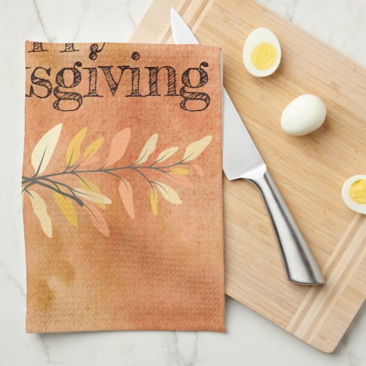 Thanksgiving herfst leborders theedoek (Quarter Fold)