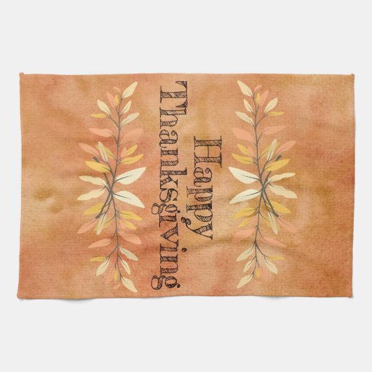 Thanksgiving herfst leborders theedoek (Horizontaal)