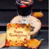 Thanksgiving herfst leest op oude papieren achterg kartonnen onderzetters