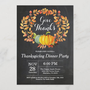 Thanksgiving Herfst najaar herfst Chalkboard Kaart