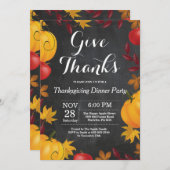 Thanksgiving Herfst najaar herfst Chalkboard Kaart (Voorkant / Achterkant)