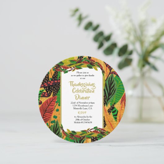 Thanksgiving Herfst najaar Uitnodiging (Staand voorkant)