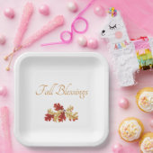 Thanksgiving herfst oliage Rustic Papieren Bordje (Feest)