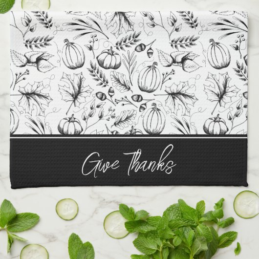 Thanksgiving Herfst Oogst Geef Bedankt Theedoek (Gevouwen)