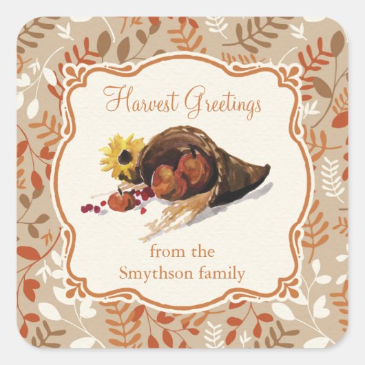 Thanksgiving Herfst Oogst Herfst Foliage Sticker (Voorkant)
