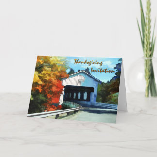 Thanksgiving Herfst Overdekte Brug Uitnodiging