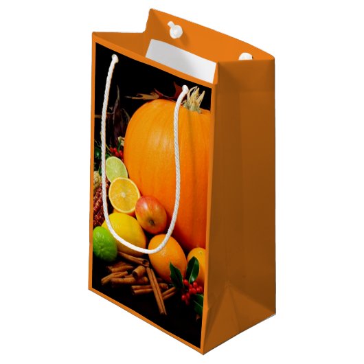 Thanksgiving herfst papiercadeaus klein cadeauzakje (Voorkant Gekanteld)