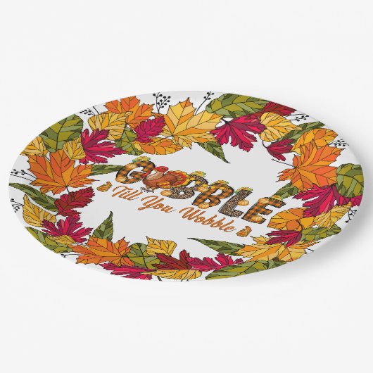 Thanksgiving Herfst Papieren Bordje (Gekanteld)