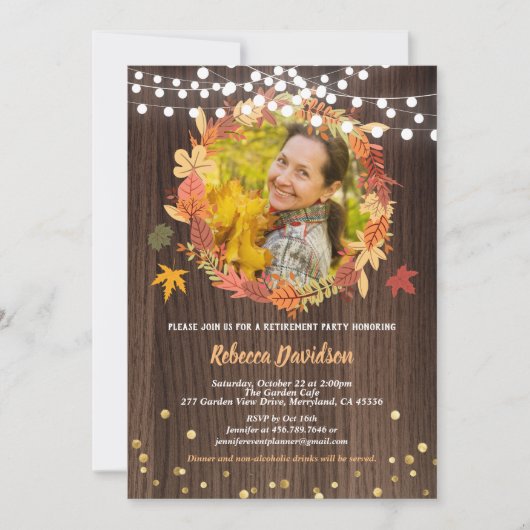 Thanksgiving herfst pensioenpartij rotsfoto kaart (Voorkant)