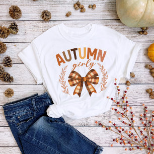 Thanksgiving Herfst Plaid Bow Autumn Girly Tri-Blend Shirt